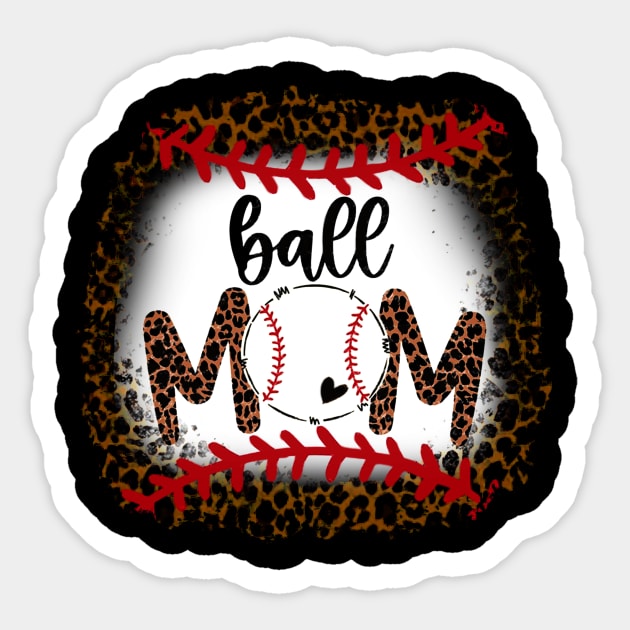Ball Mom Leopard   Ball Mom Baseball Mom Sticker by Wonder man 